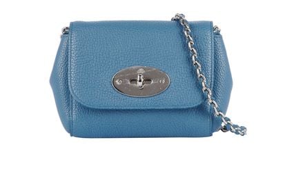 Mini Lily, &pound;310, Handbags, Blue, Leather, Front view